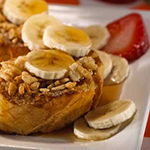 hearty morning breakfast with bananas